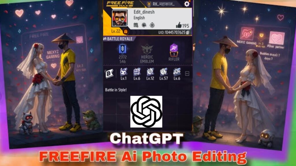 CHATGHT FREE FIRE 🔥 COUPLE PROMPT PHOTO EDITING